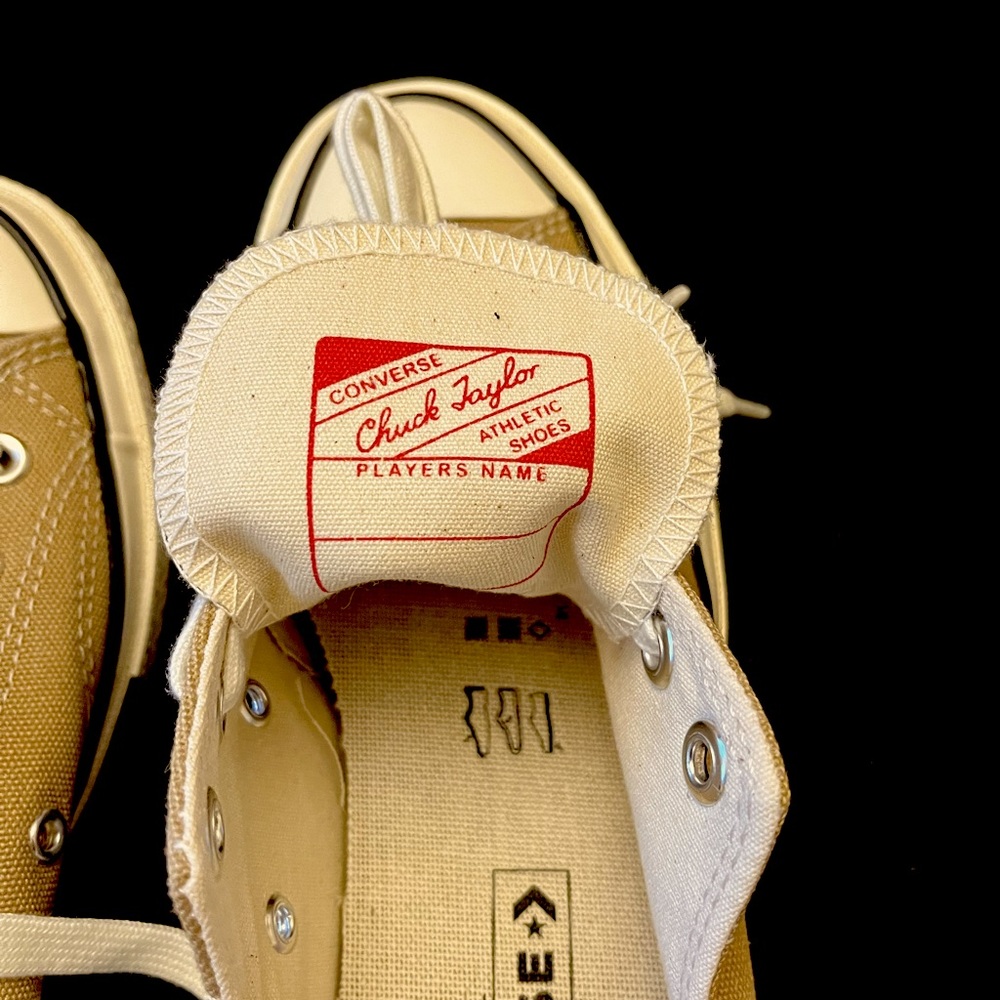 Converse Canvas Low Top Sneakers in Tan and White - Picture 10 of 11